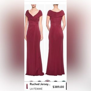 Ruched Jersey Column Gown
